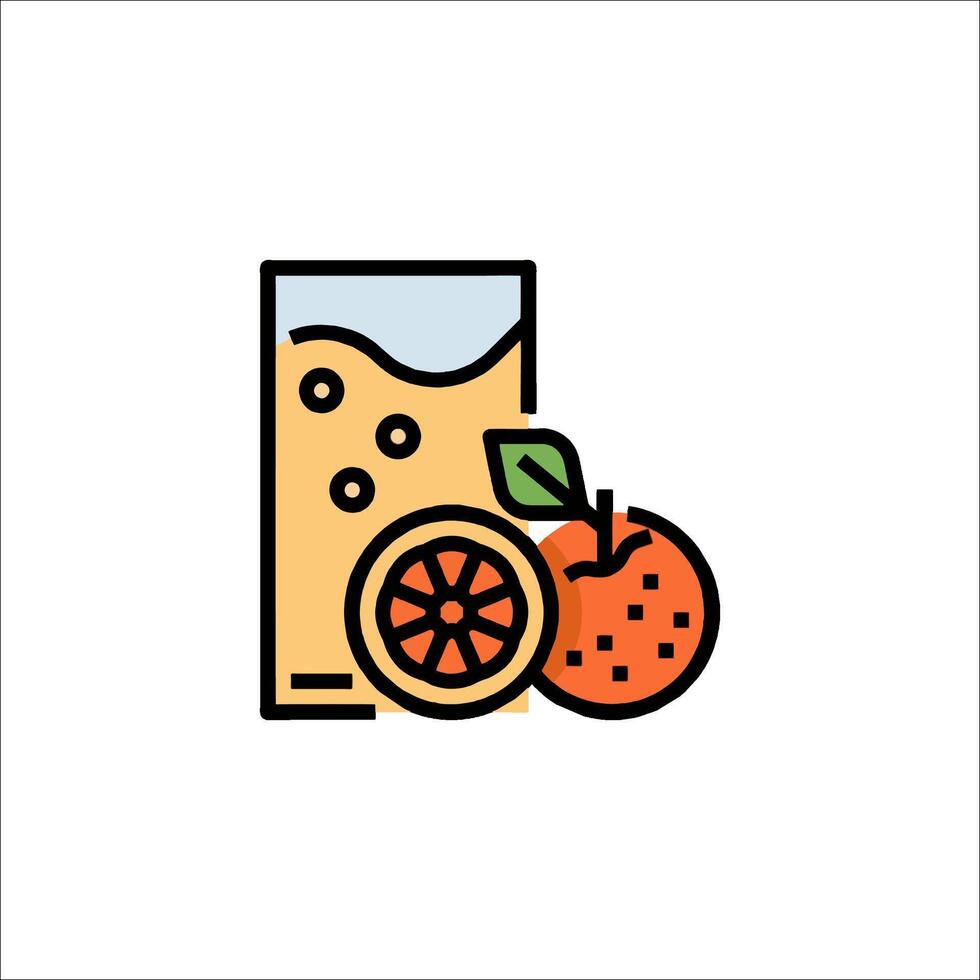 Orange juice icon illustration vector
