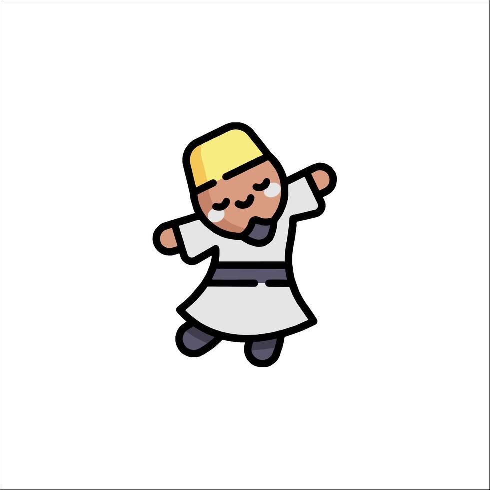 A cartoon character in a traditional outfit vector