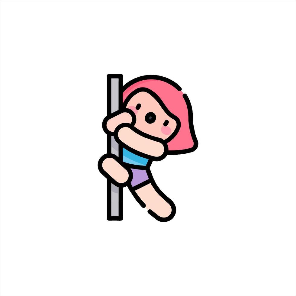 A girl holding a pole in her hand vector
