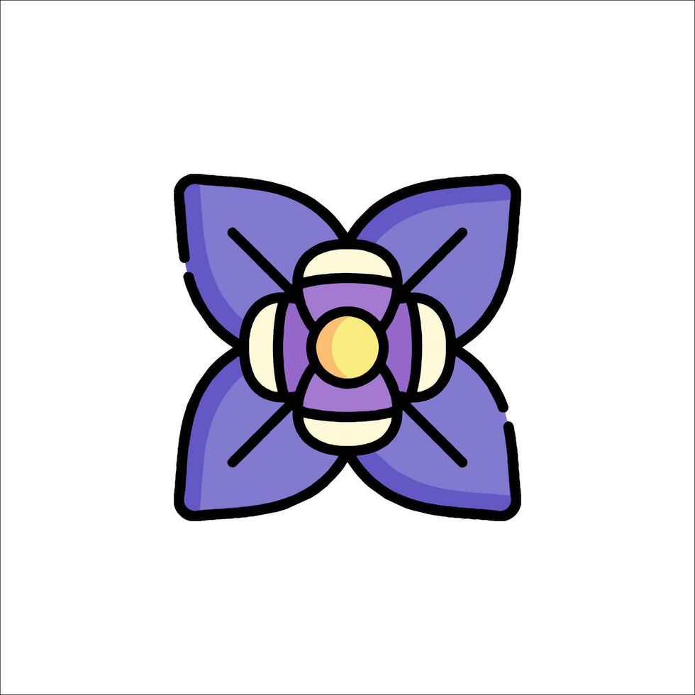 A purple flower with a yellow center vector