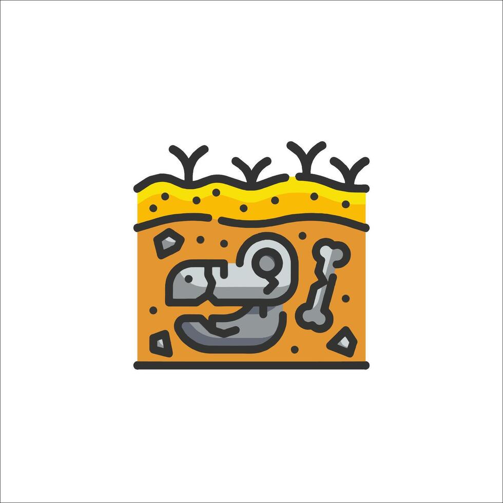 An icon of a man with a shovel and a bone vector