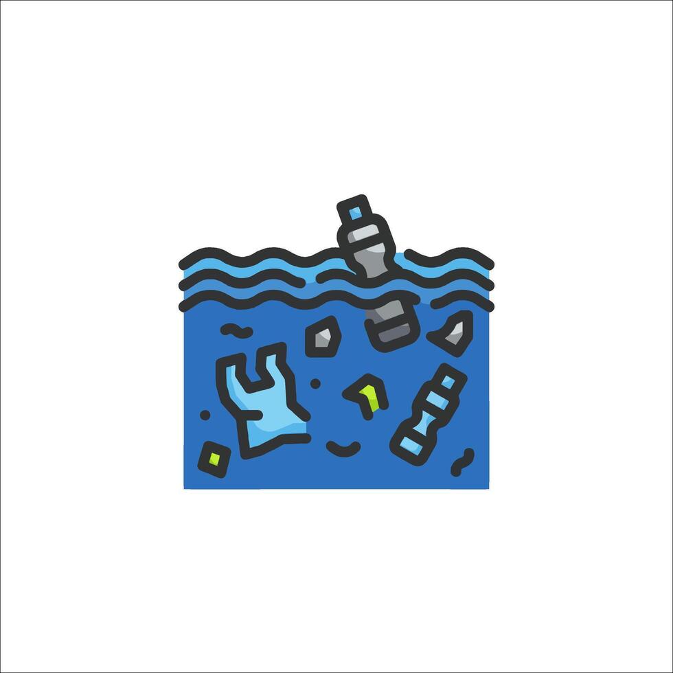 Plastic waste icon, illustration vector