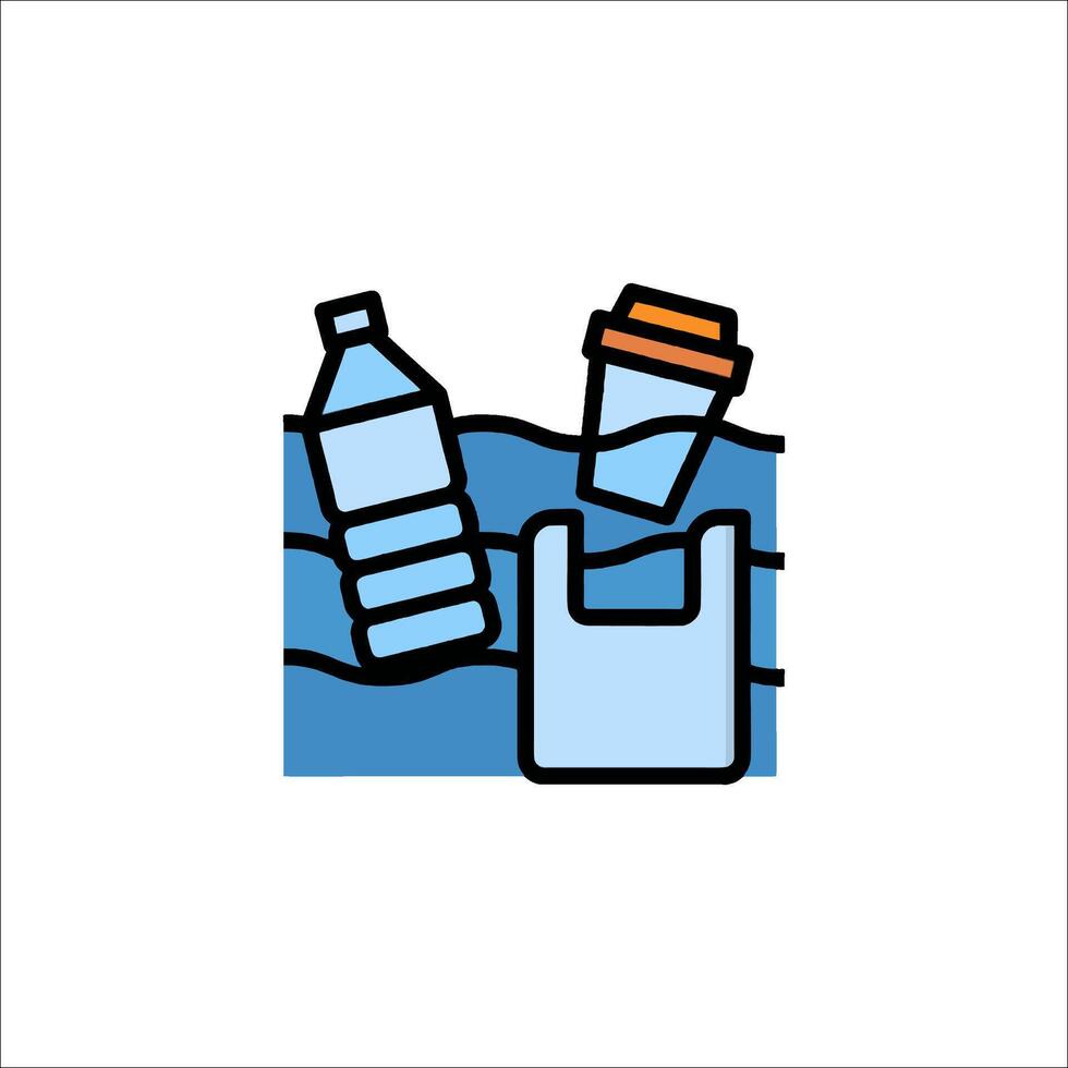 Plastic waste icon illustration vector
