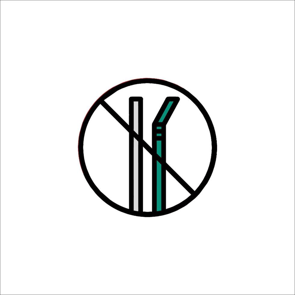 No plastic straws sign illustration vector