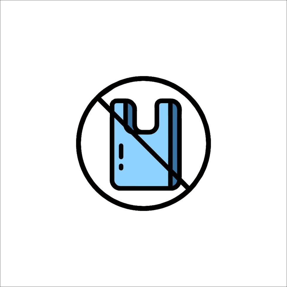 No plastic bag icon illustration vector
