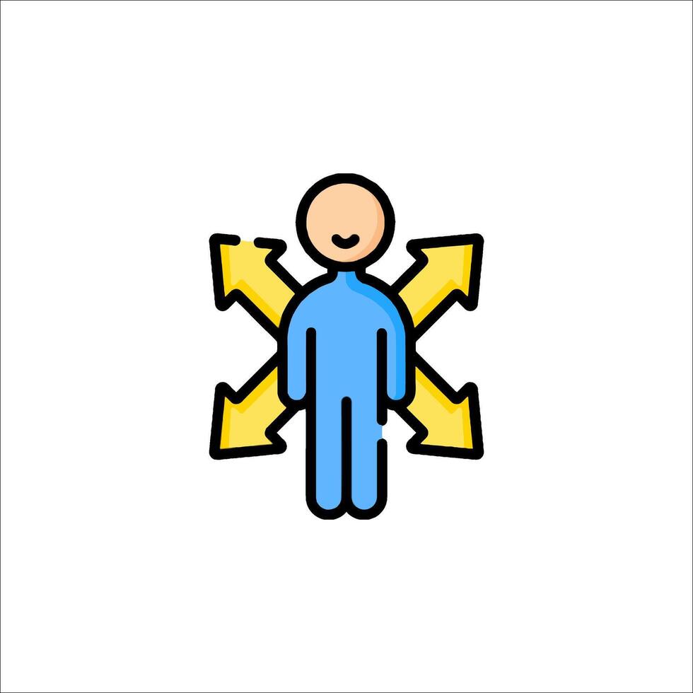 A man with arrows in front of him vector