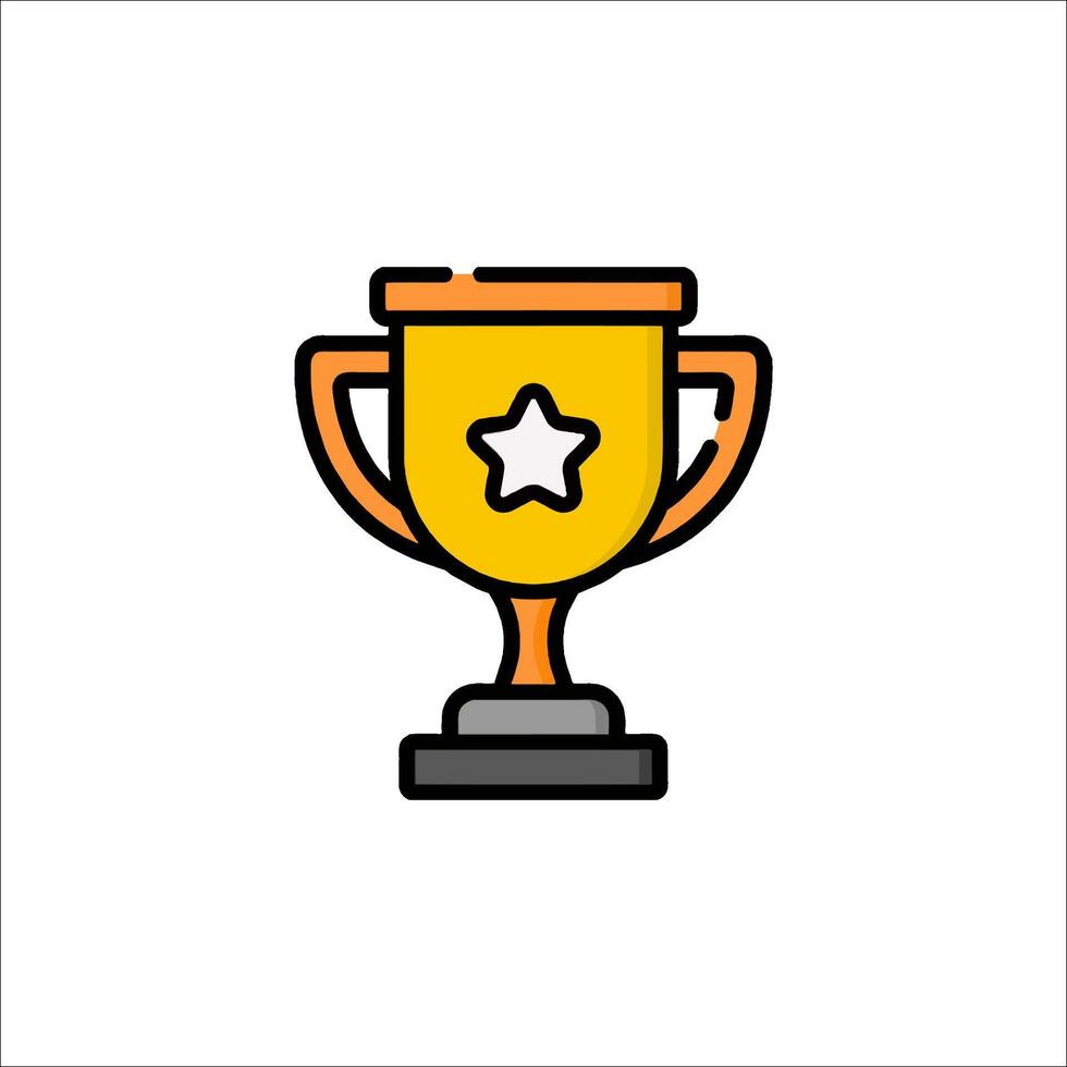 A gold trophy cup icon on a white background vector