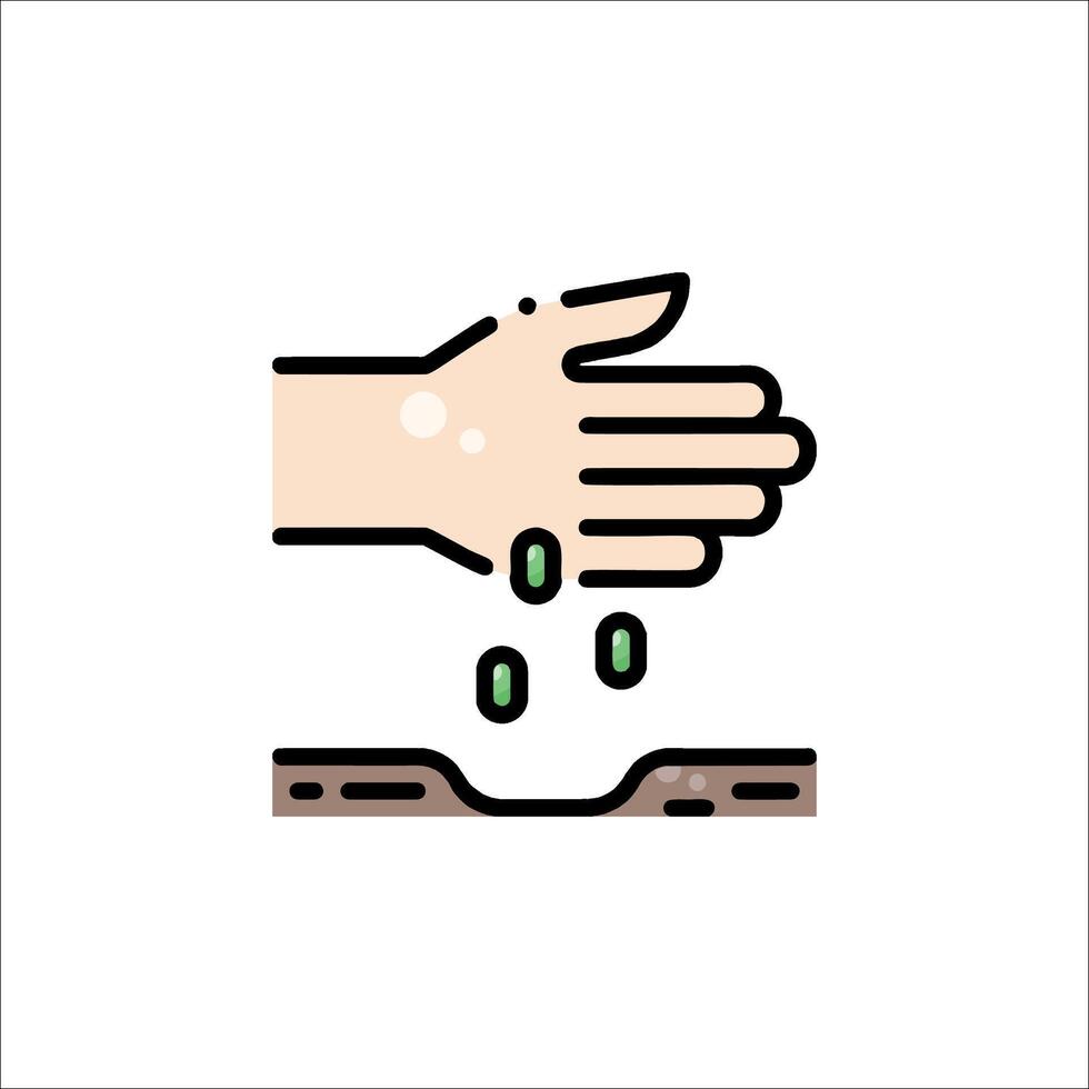 A hand is pouring water into a bowl vector