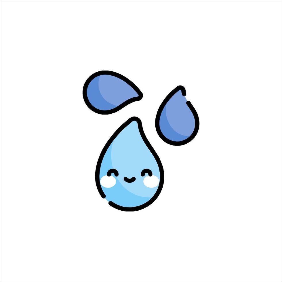 A cartoon water drop with a smiley face vector