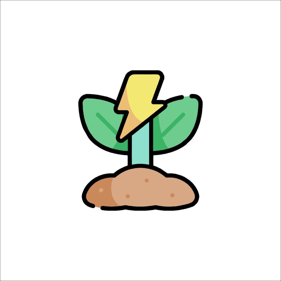 A cartoon plant with a lightning bolt on it vector