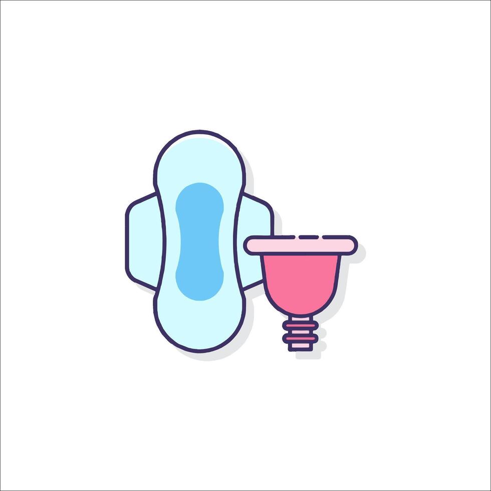 A sanitary pad and cup icon vector
