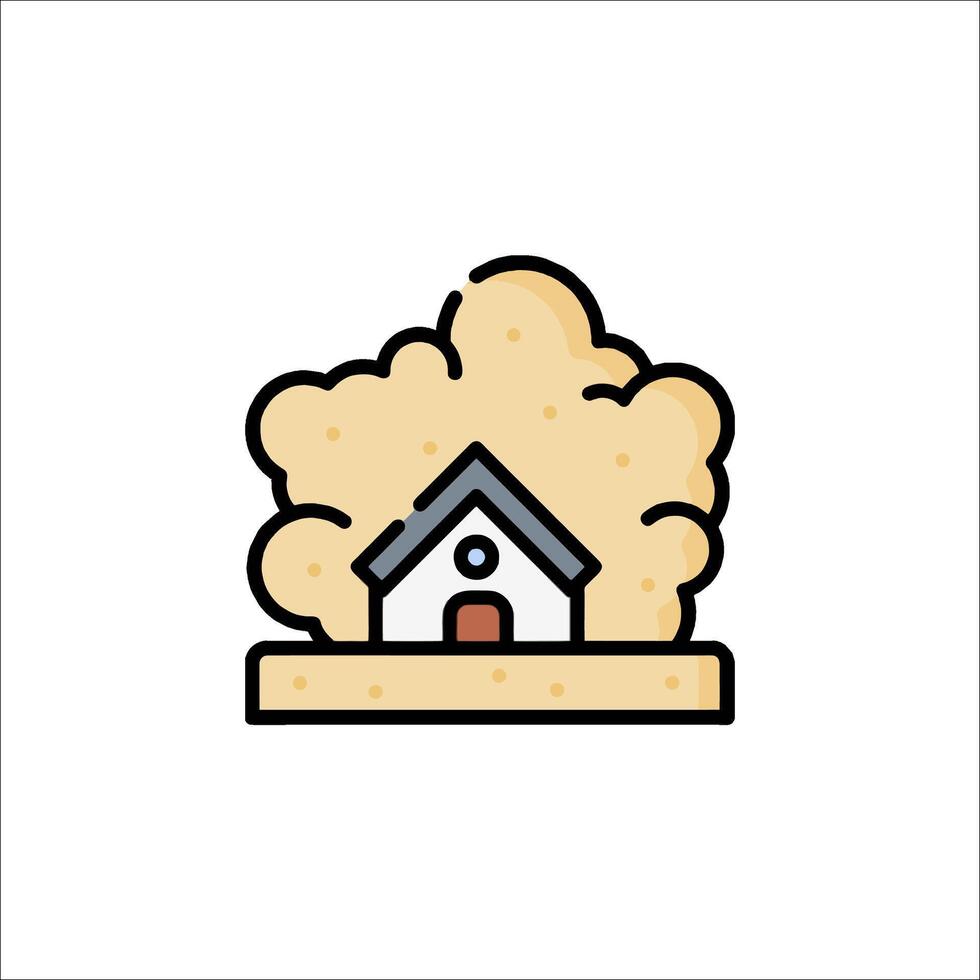 A house with a cloud on top of it vector
