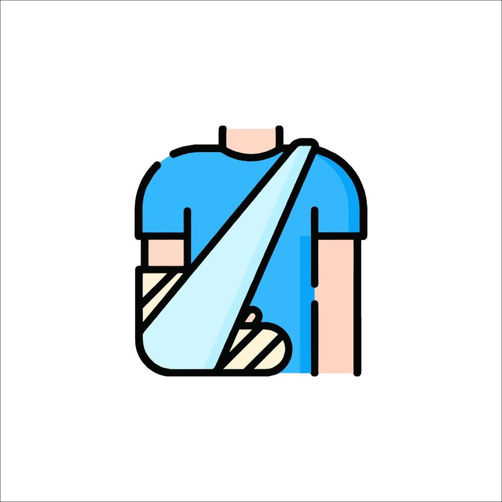 A man with a broken arm in a blue shirt vector