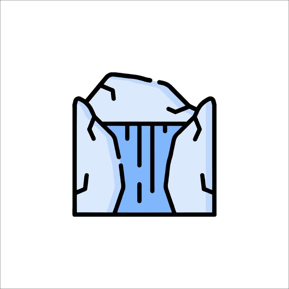 A waterfall icon in a flat style vector