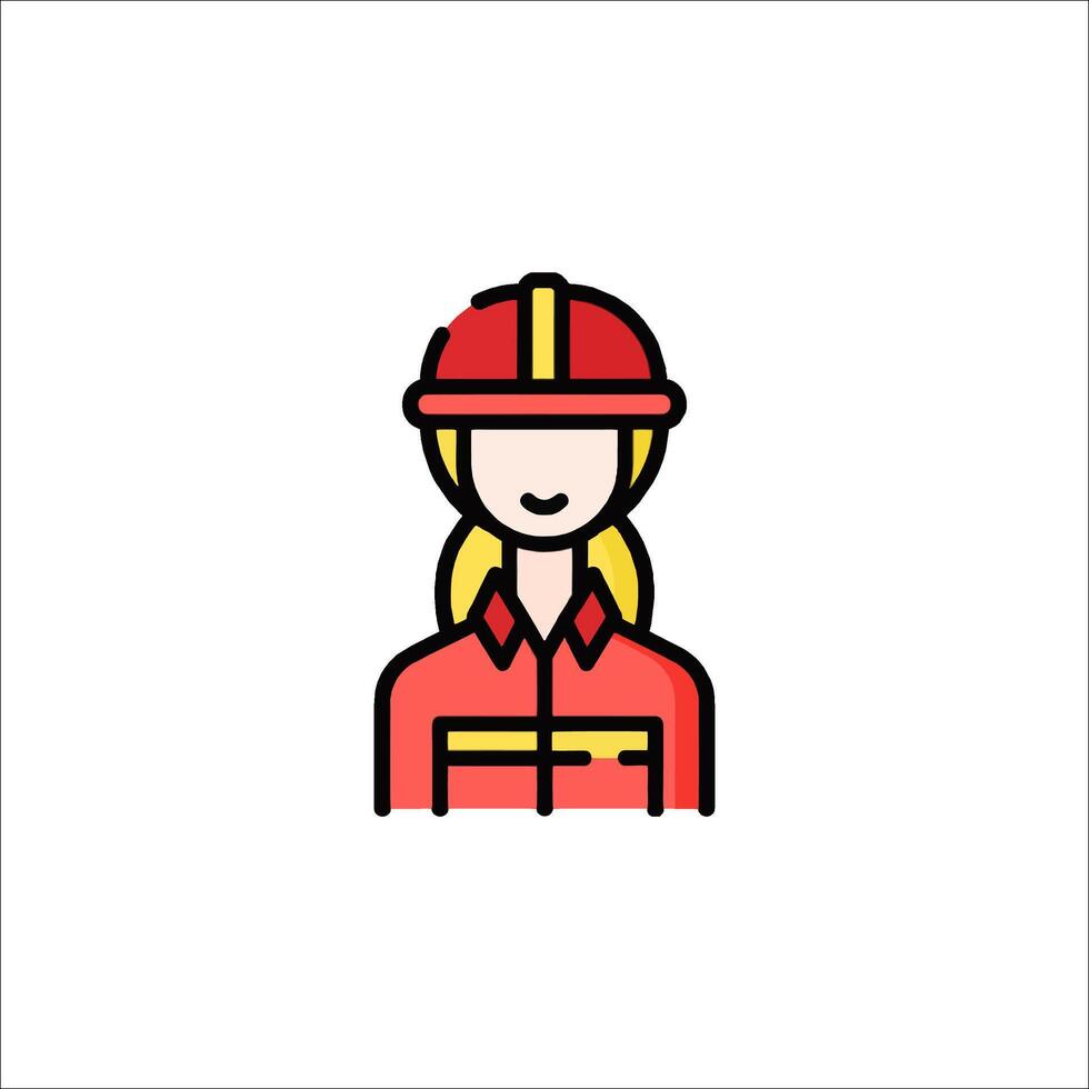 A woman in a hard hat icon vector