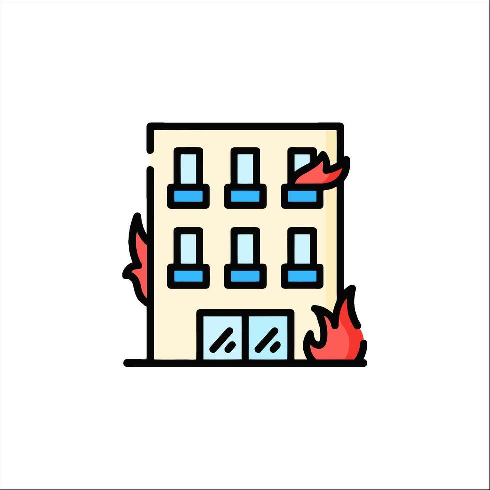 Fire icon building fire illustration vector