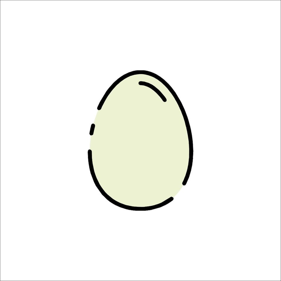 An egg icon in a line drawing vector