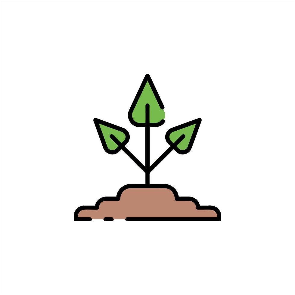 A plant growing out of dirt icon vector