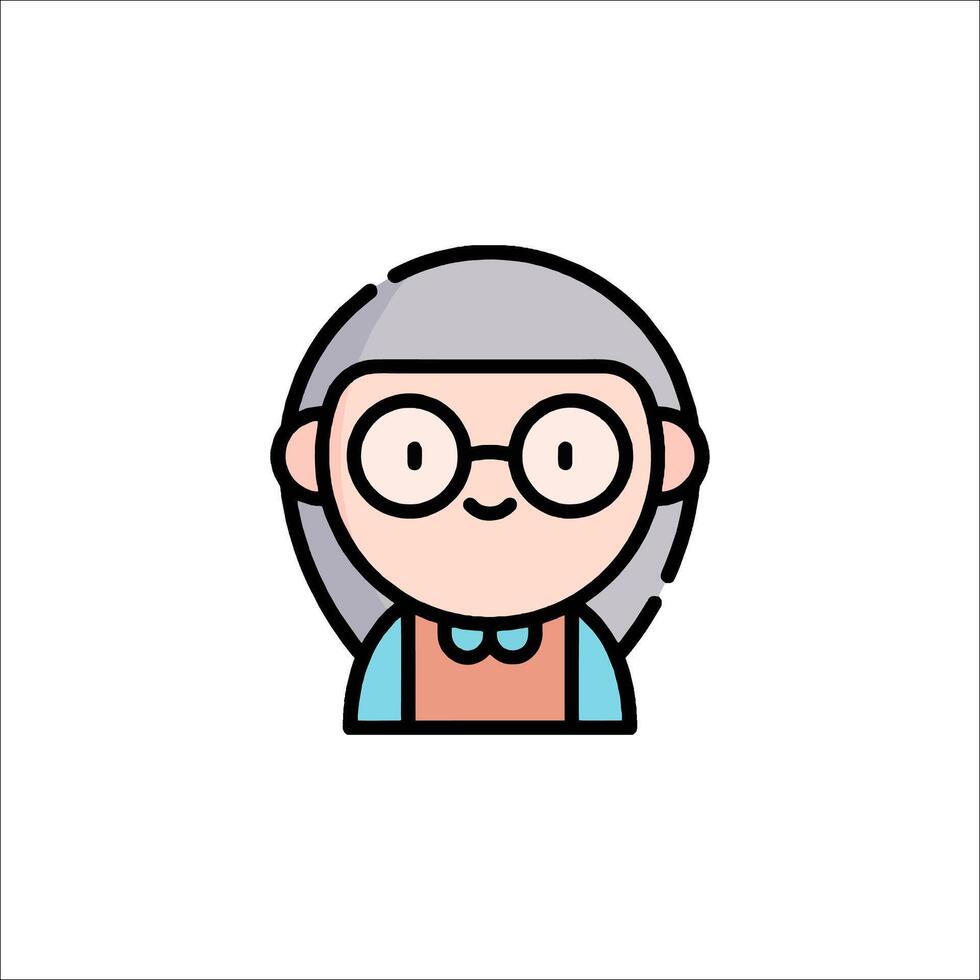 An old woman with glasses and a bow tie vector
