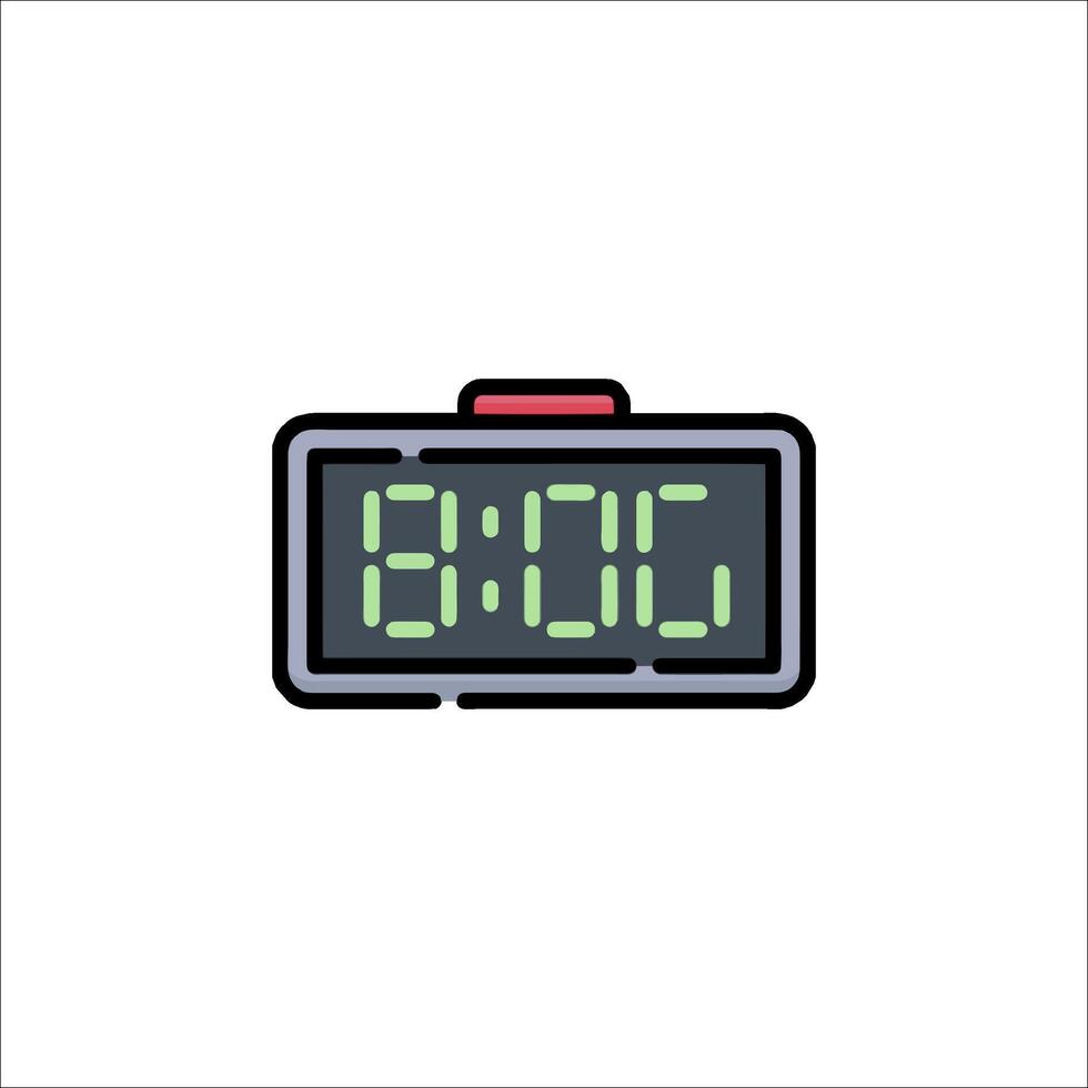 An alarm clock with a digital display on it vector