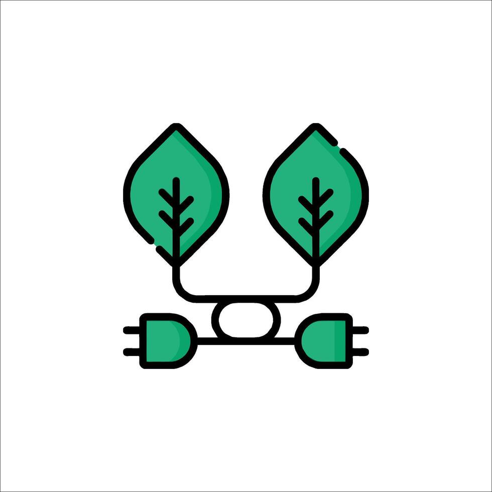 Two green leaves on a white background vector