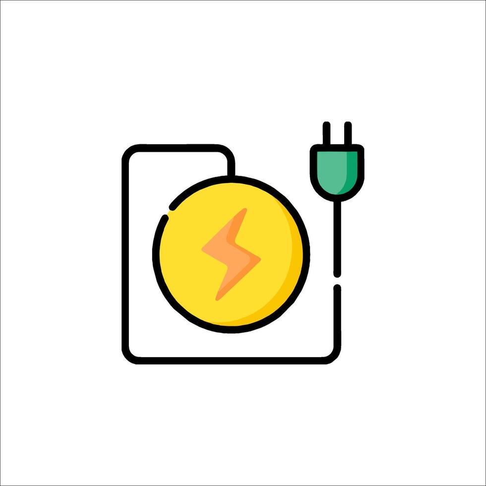 A yellow coin with a lightning bolt on it vector