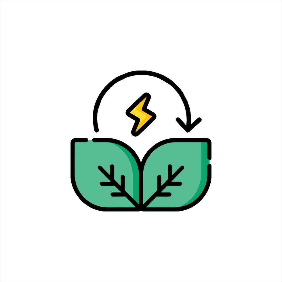 A green leaf with a lightning bolt on it vector