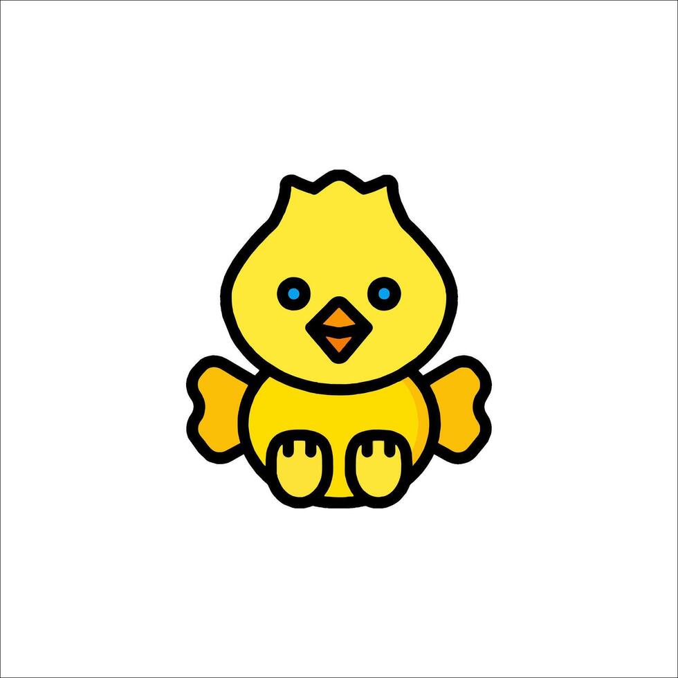 A cute little yellow chicken on a white background vector