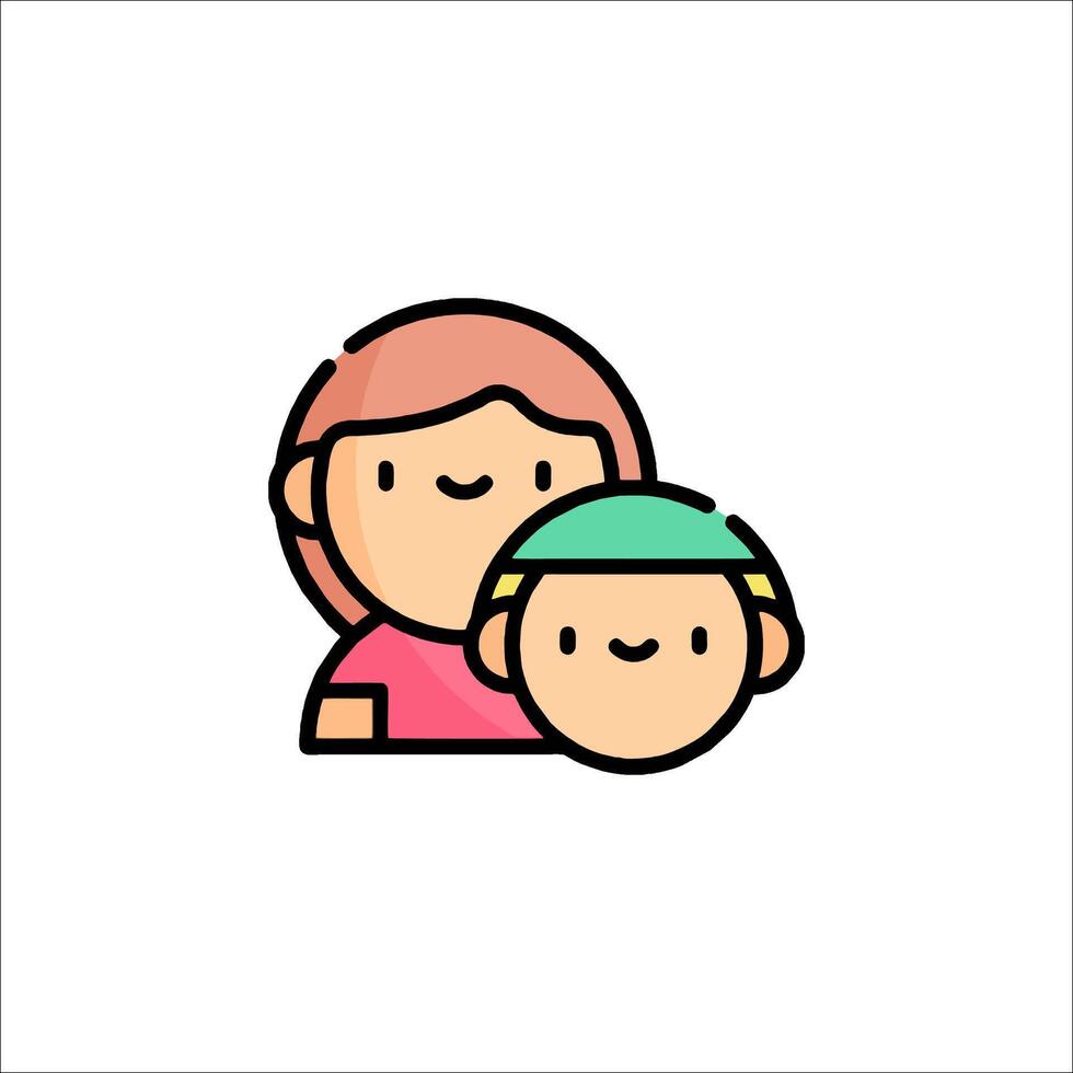 A cartoon woman and child are standing next to each other vector