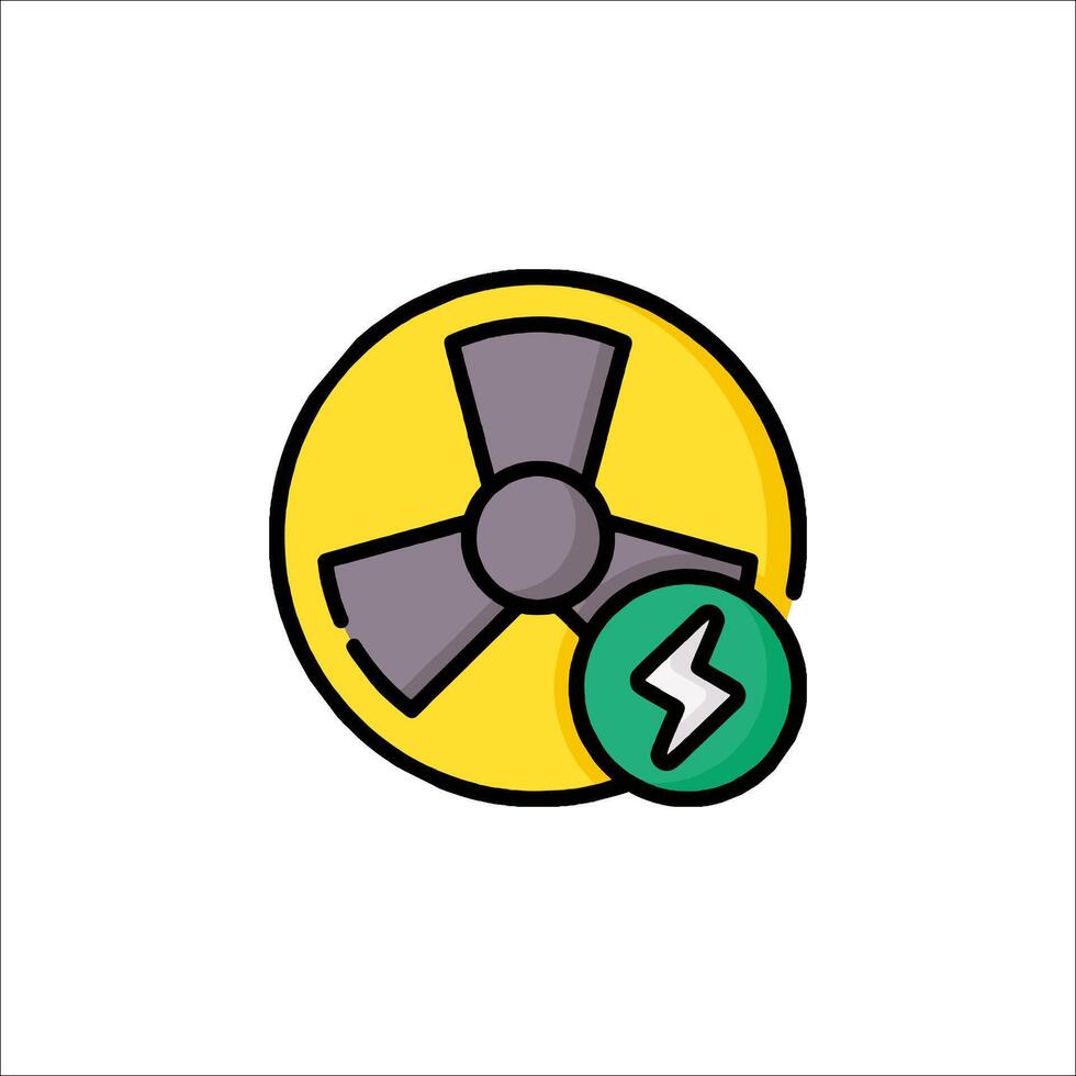A radiation symbol with a lightning bolt on it vector