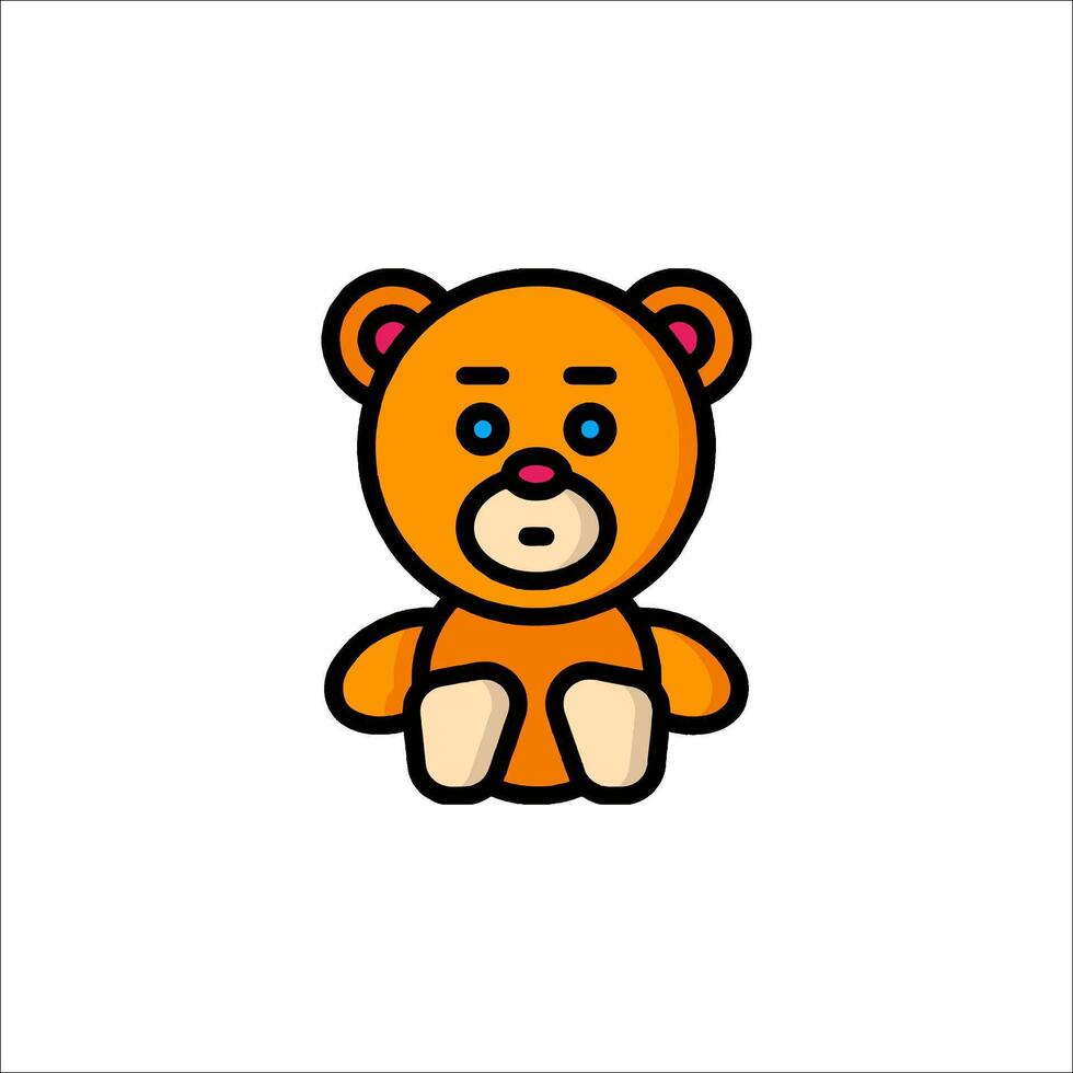 A teddy bear icon with blue eyes vector