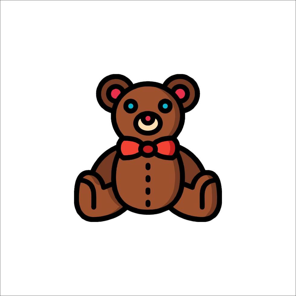 A teddy bear with a bow tie on its head vector