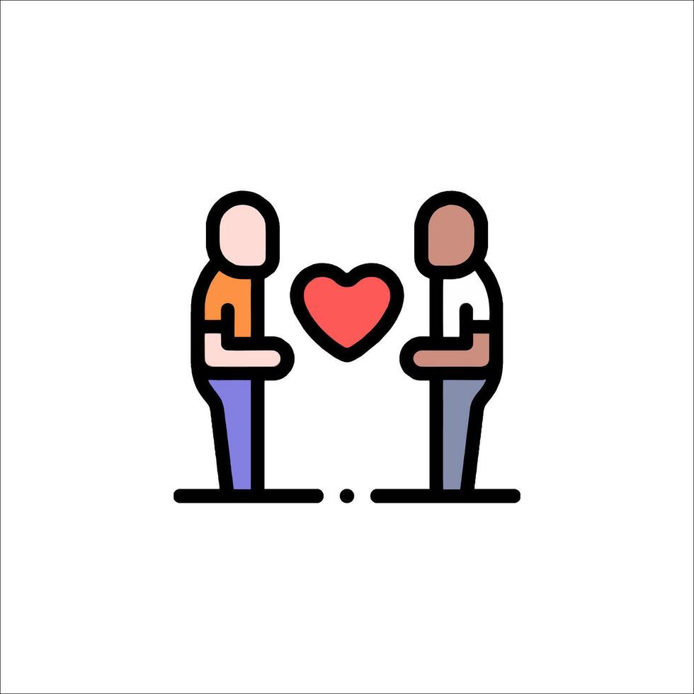 Two people holding hands with a heart in the middle vector