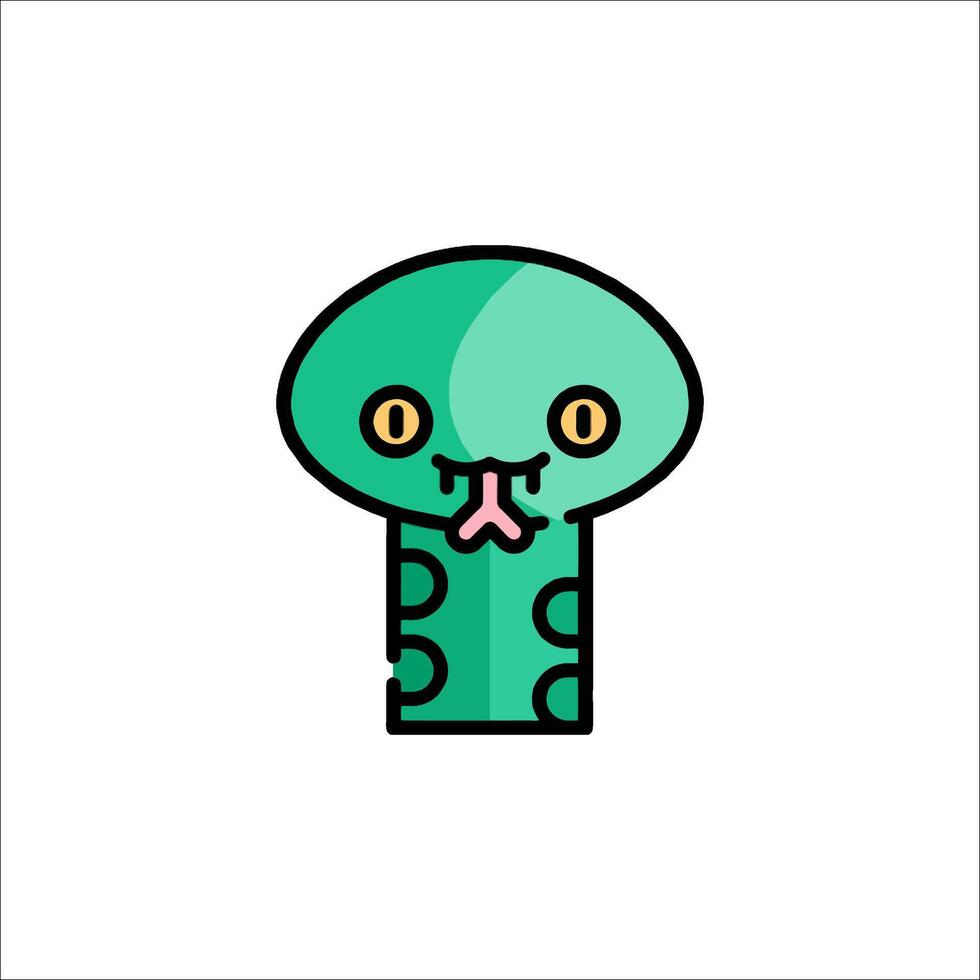 A green snake with a big nose and eyes vector