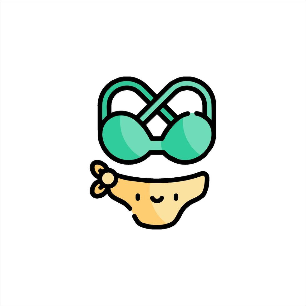 A cartoon bikini and glasses on a white background vector