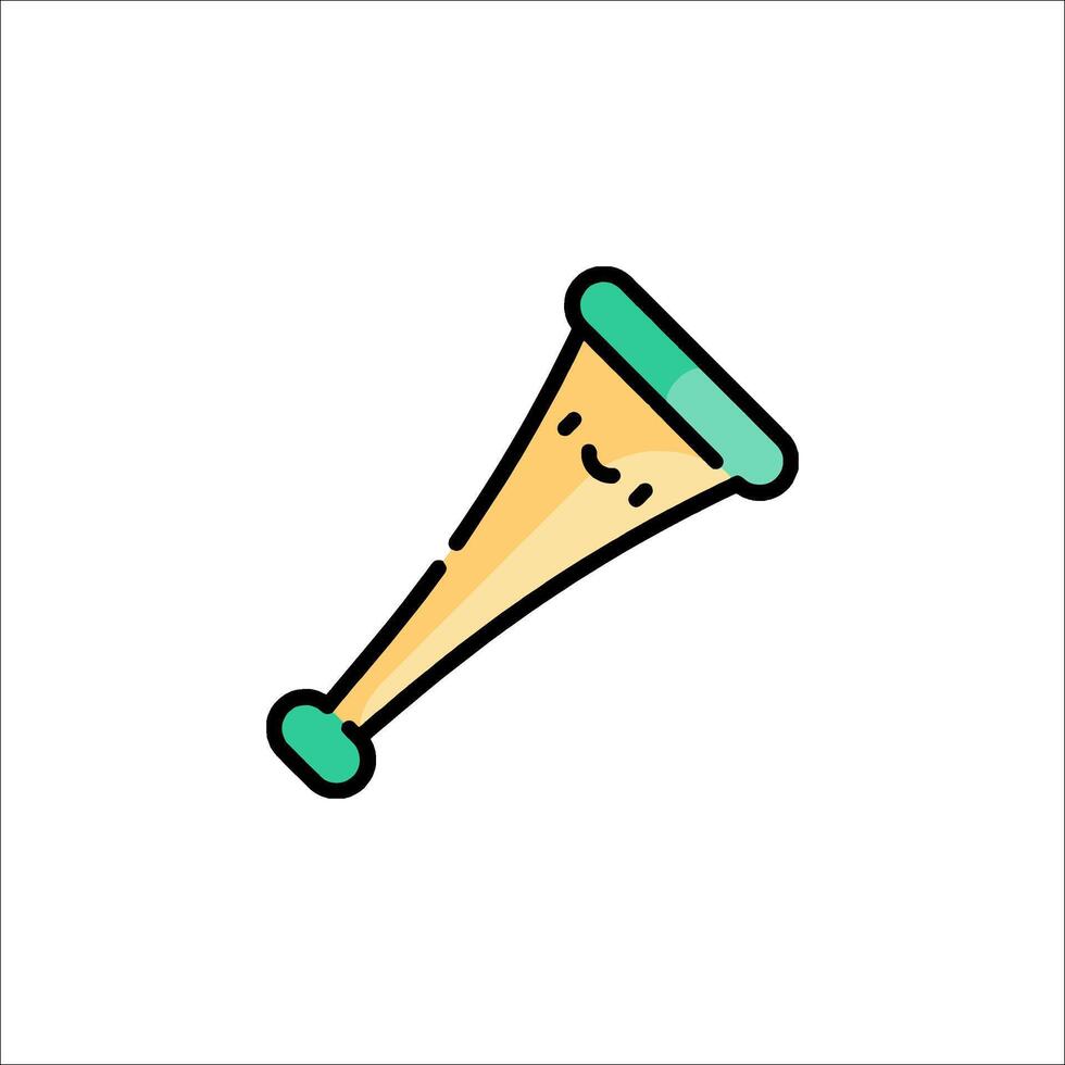 A cartoon horn icon with a smiley face vector