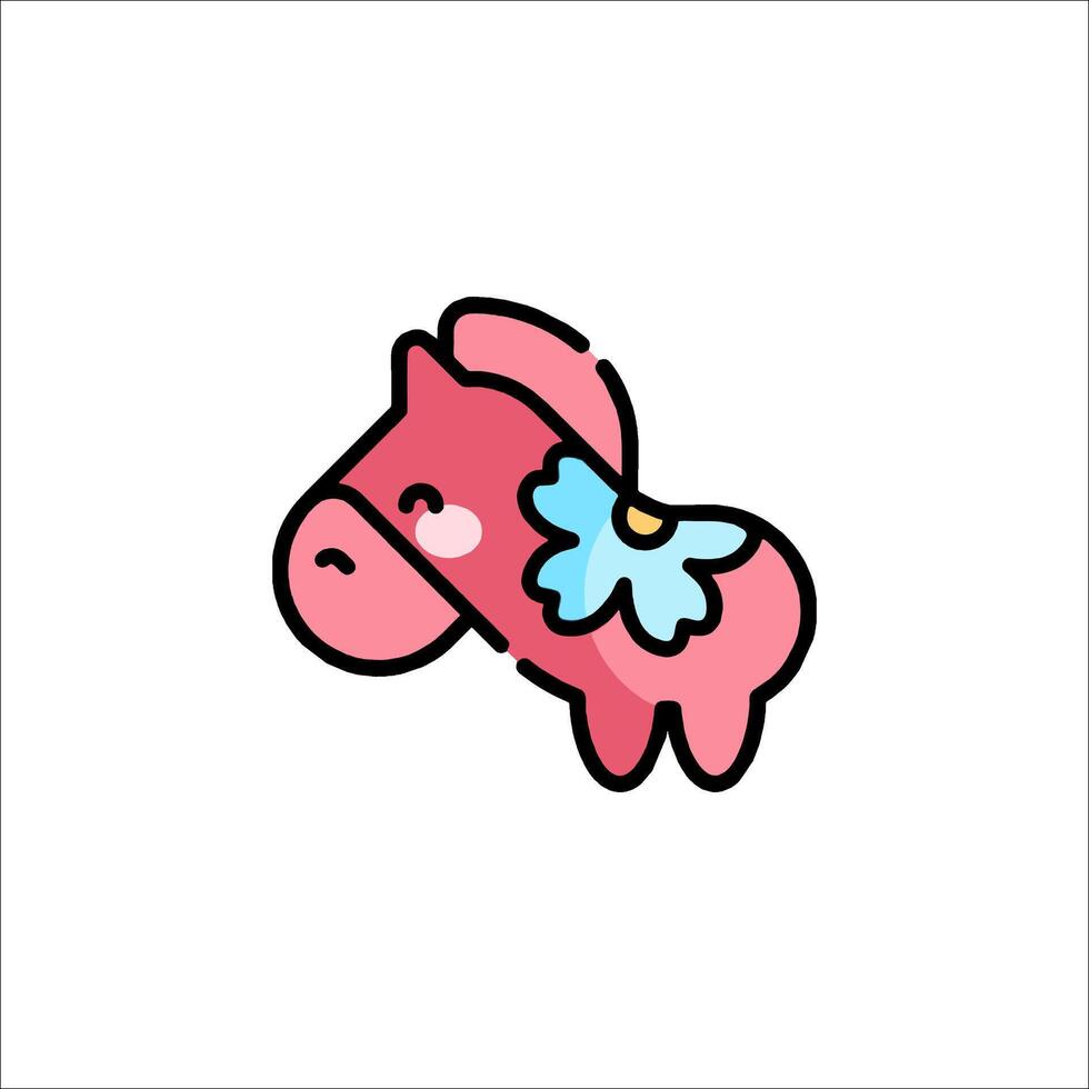 A cute little pony with a flower on its head vector