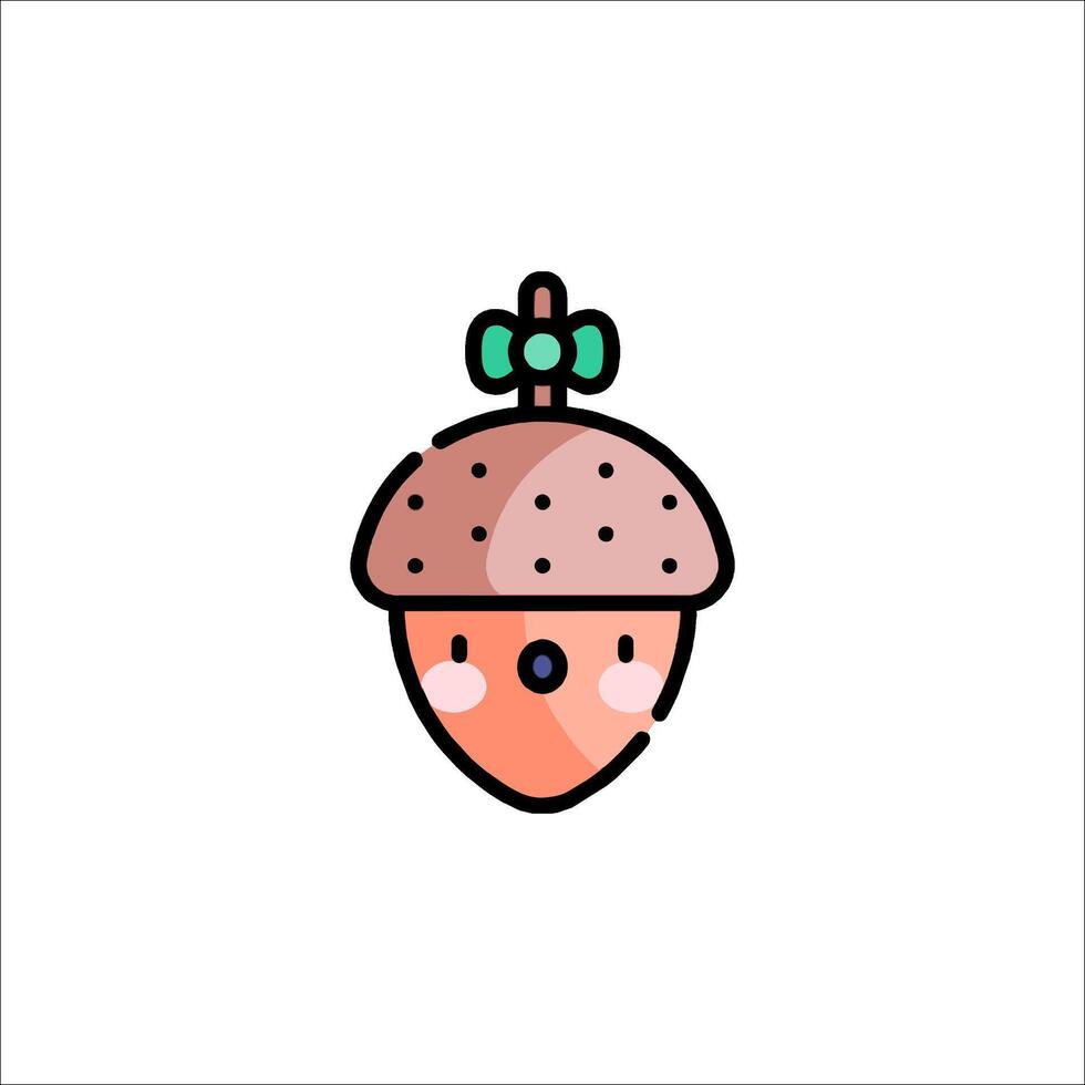 A cute little acorn icon vector