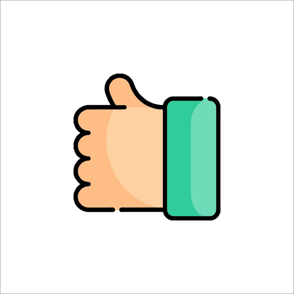 A thumbs up icon with a green hand vector