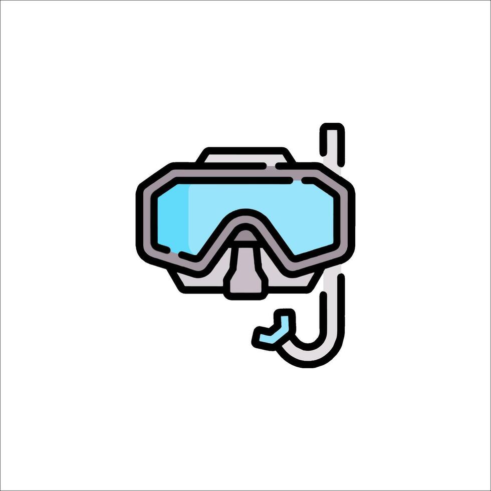 Scuba mask and snorkel icon vector