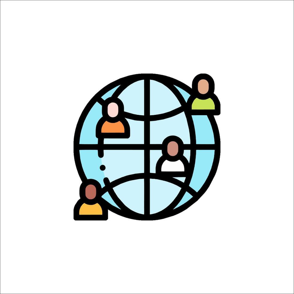 People around the globe icon vector