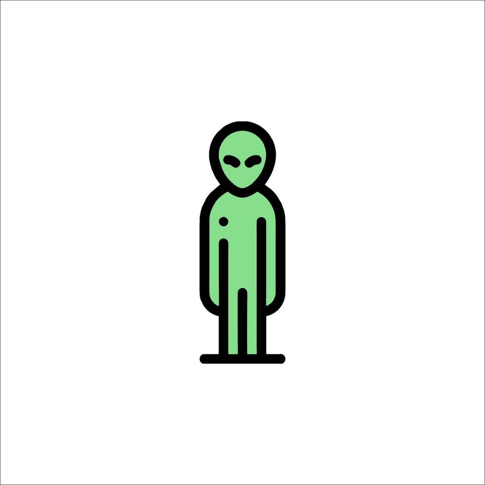 Alien man icon illustration vector