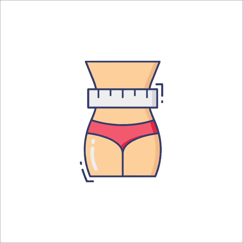 A woman's waist with a tape measure on it vector