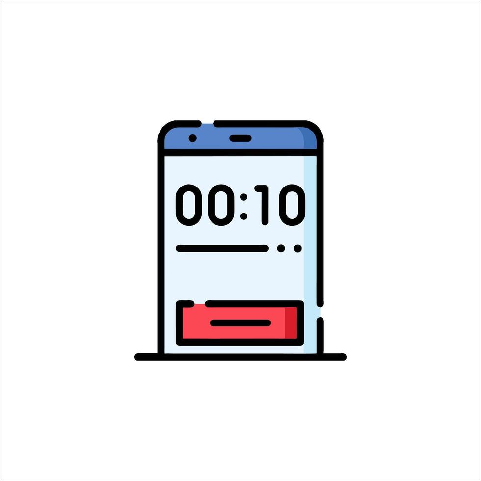 A phone with a timer icon on it vector