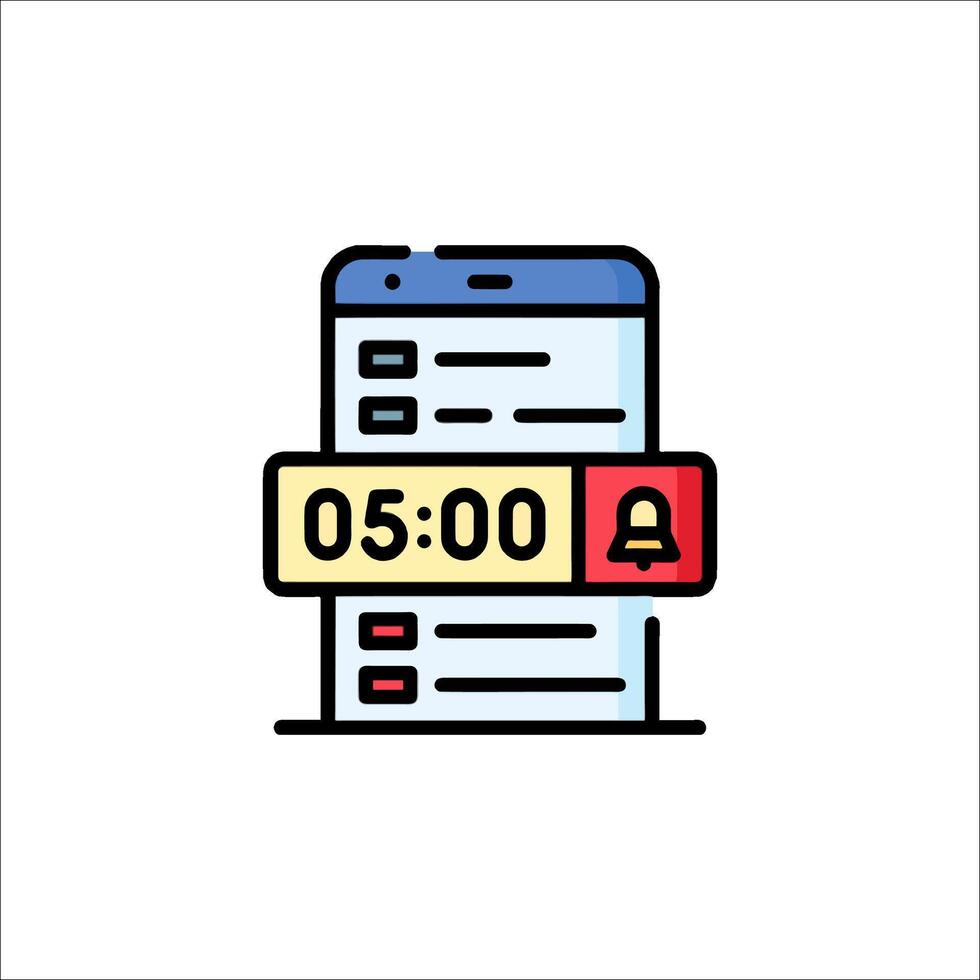 A phone with a clock icon on it vector