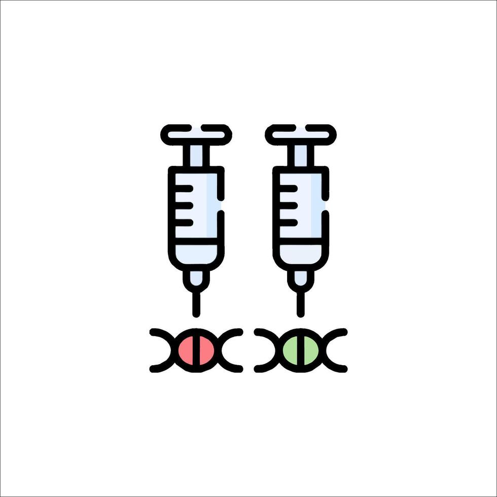 Two syringes with a needle and a needle vector