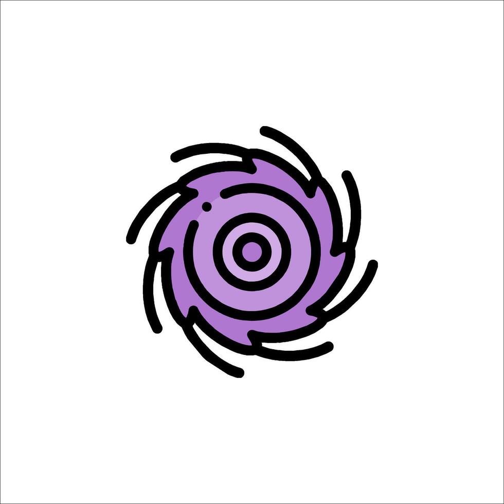 A purple and black spiral logo vector