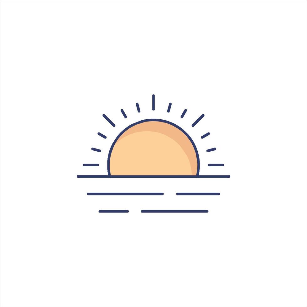 Sunset icon, illustration vector