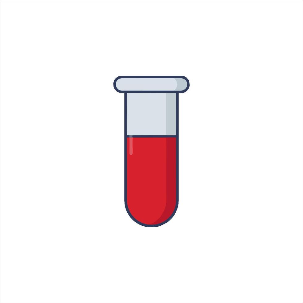 A test tube with red liquid in it vector