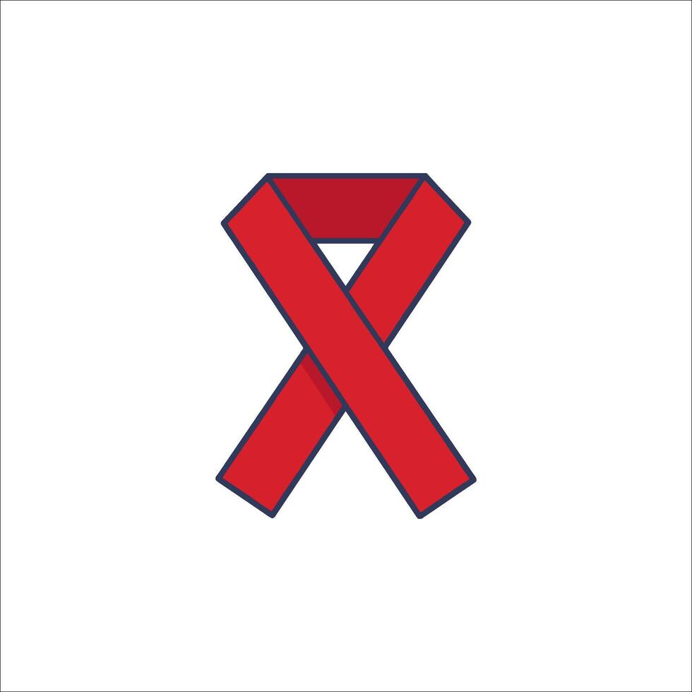 Red ribbon icon vector